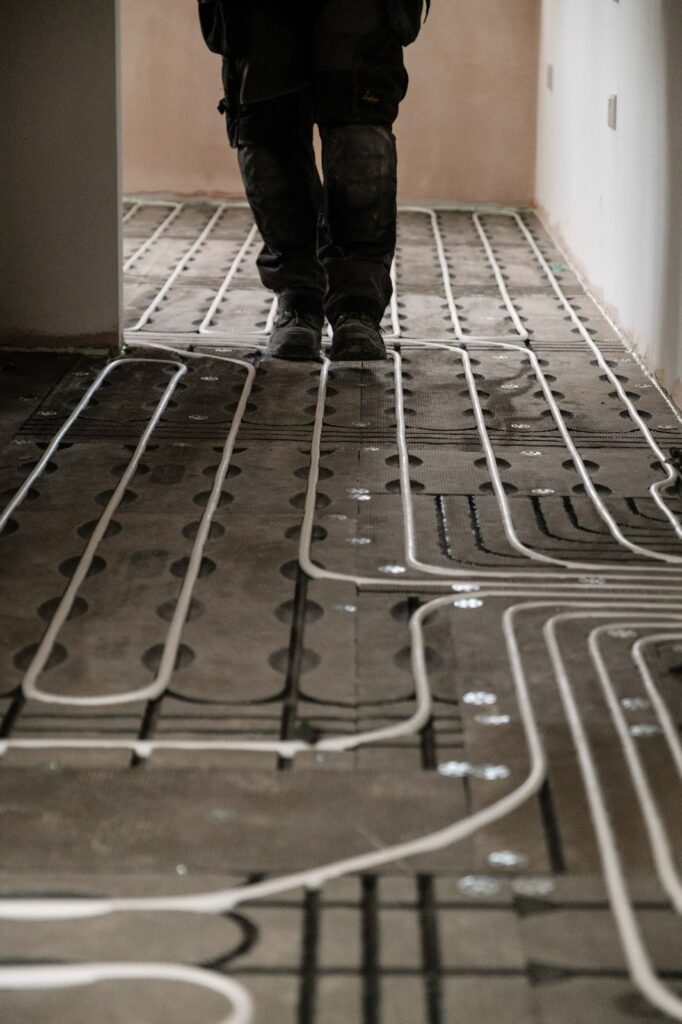 under floor heating installation